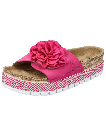Buty damskie wsuwane Rieker Tęgość F 1/2 kolor: różowy