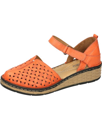 Buty damskie zapinane na rzep Manitu normalna tęgość kolor: pomarańczowy