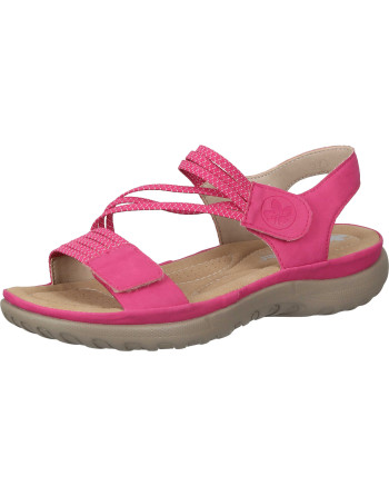 Buty damskie zapinane na rzep Rieker Tęgość F kolor: różowy